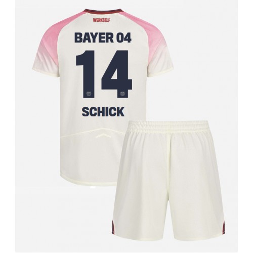 Stroje piłkarskie Bayer Leverkusen Patrik Schick #14 Koszulka Wyjazdowej dla dzieci 2025-26 Krótki Rękaw (+ szorty)